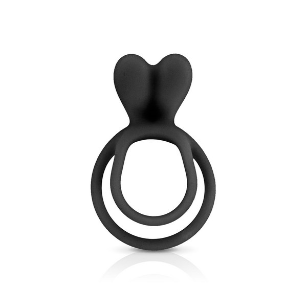 Prsten za penis Glamy double cock ring black