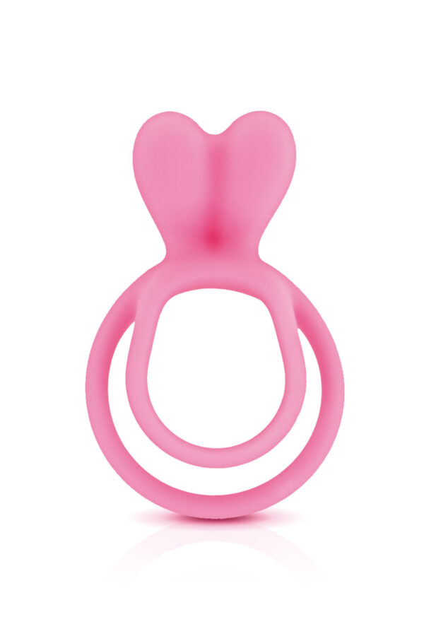 Prsten za penis Glamy double cock ring pink
